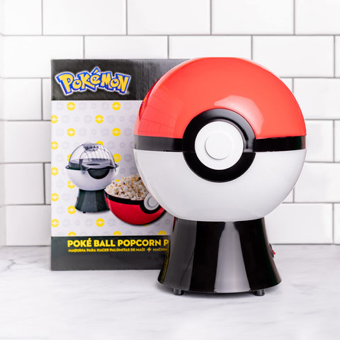 Uncanny Brands Poké Ball popcorn maker ideal for family snacks and movie nights.