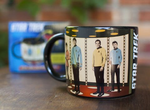 The Unemployed Philosophers Guild transporter mug in its colorful box