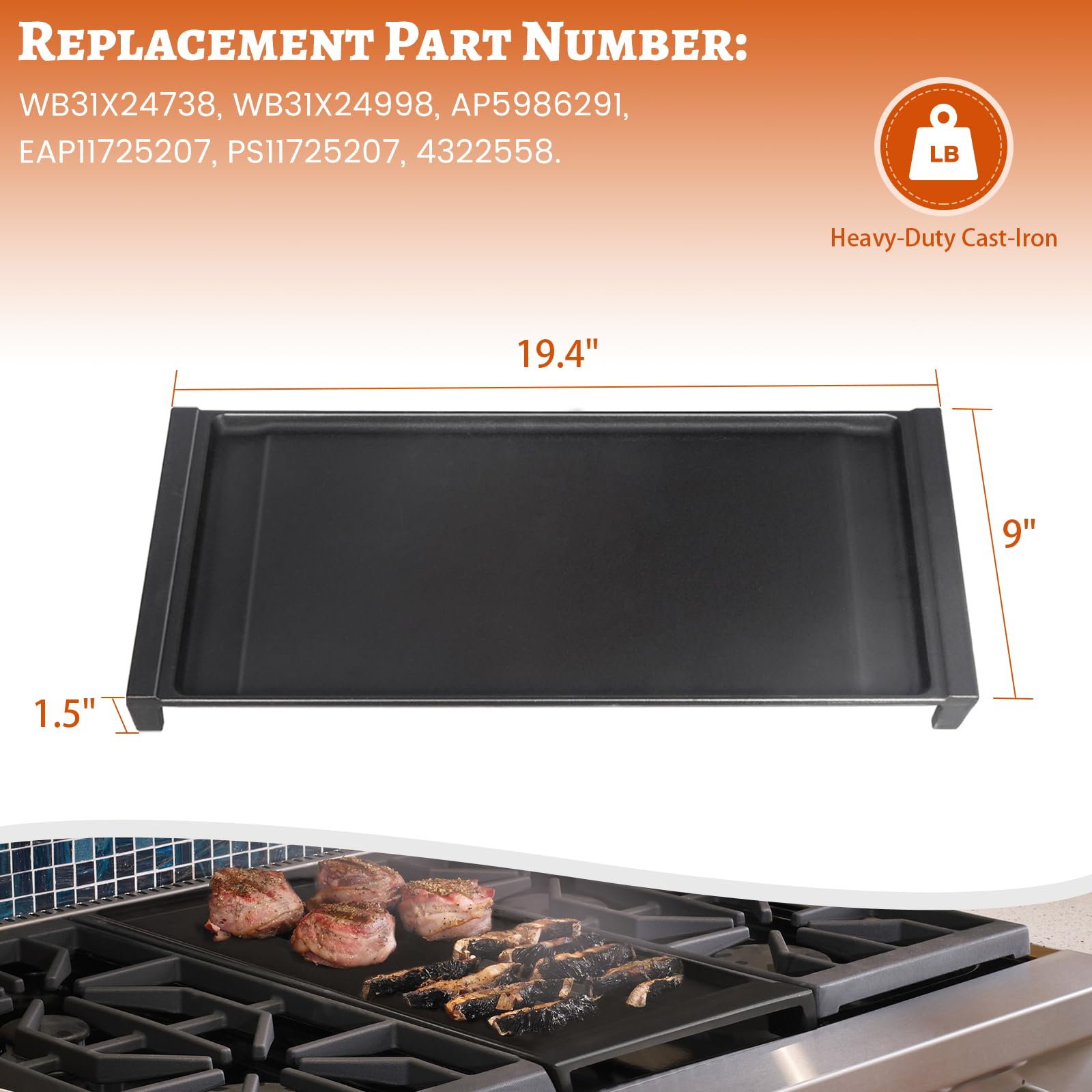 Unidanho cast iron griddle is easy to clean after cooking.