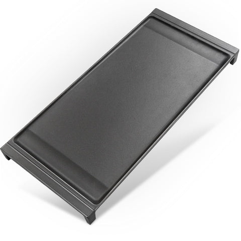 Unidanho stove top griddle plate on GE stove for even heating.