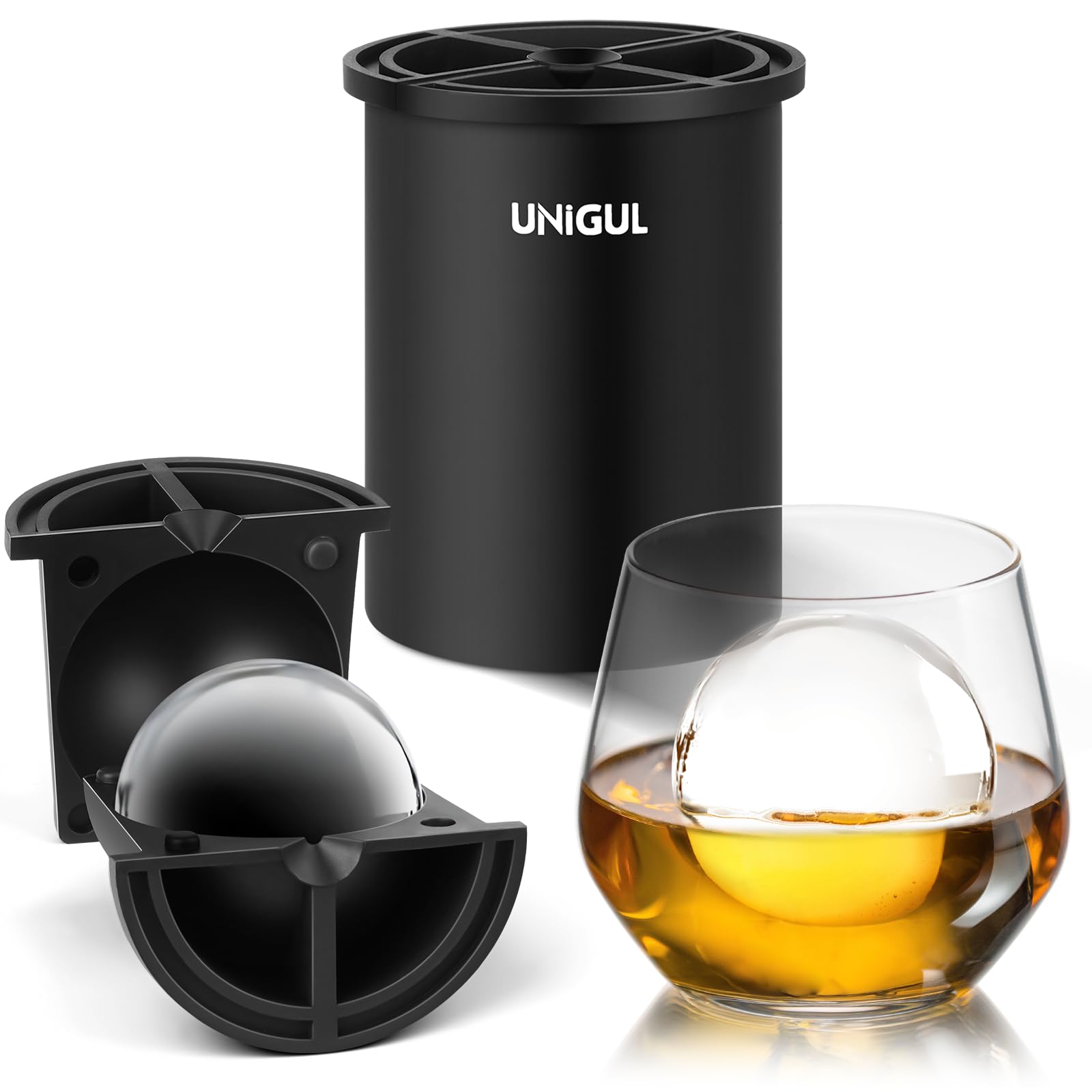 Unigul clear ice ball maker with insulated cup for slow-melt ice