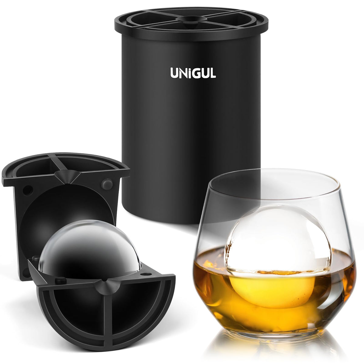 Unigul clear ice ball maker with insulated cup for slow-melt ice