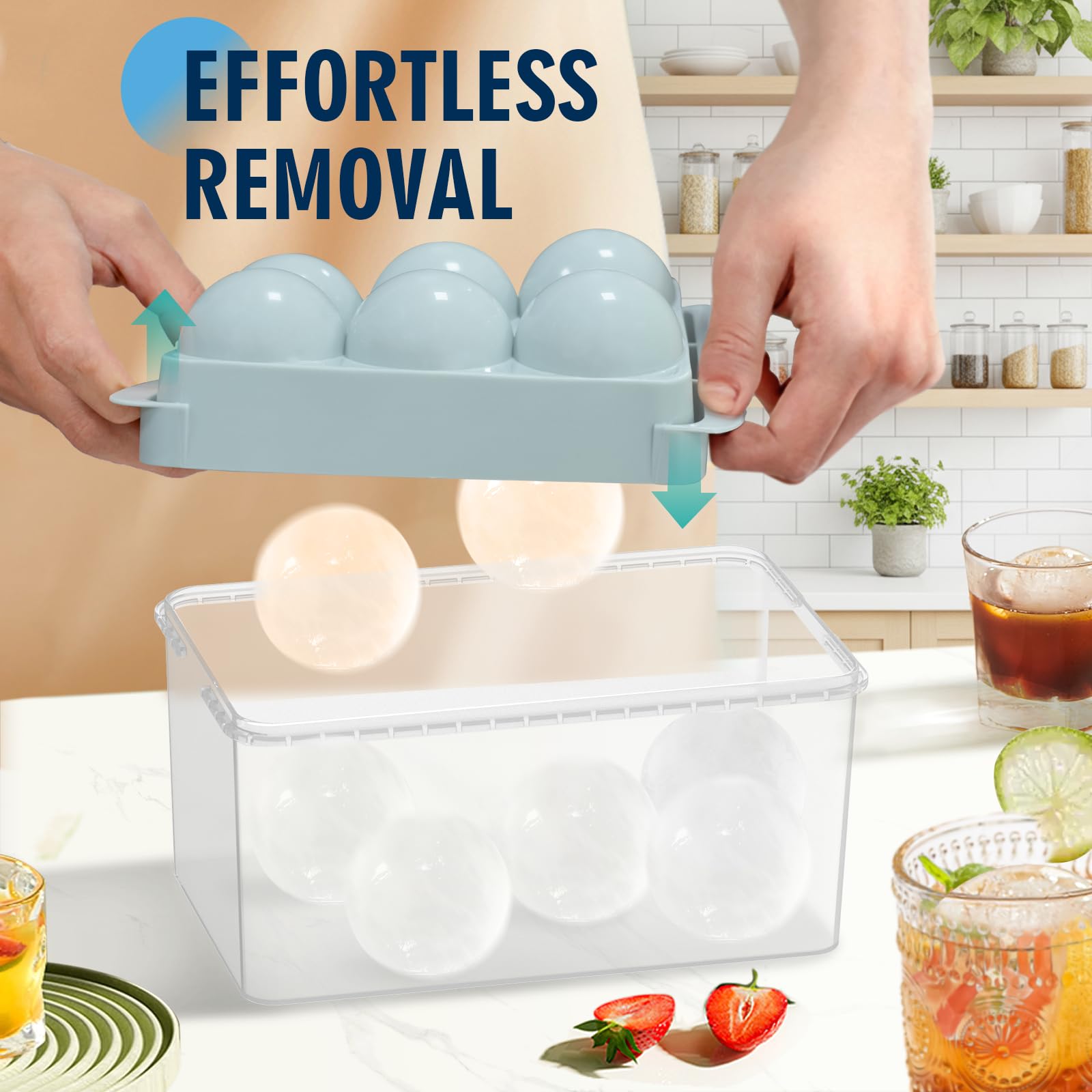 Unigul round ice sphere mold with easy release for quick removal.