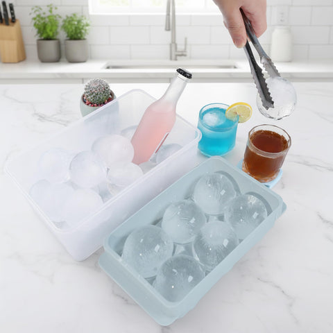 Unigul twist-release ice mold allows effortless removal of all spheres.
