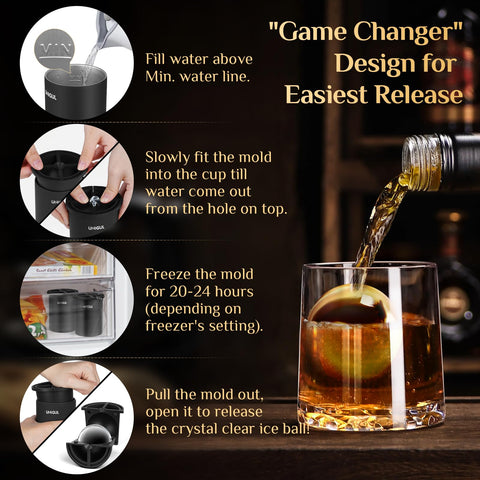 Unigul whiskey and cocktail ice cubes elevate home bars