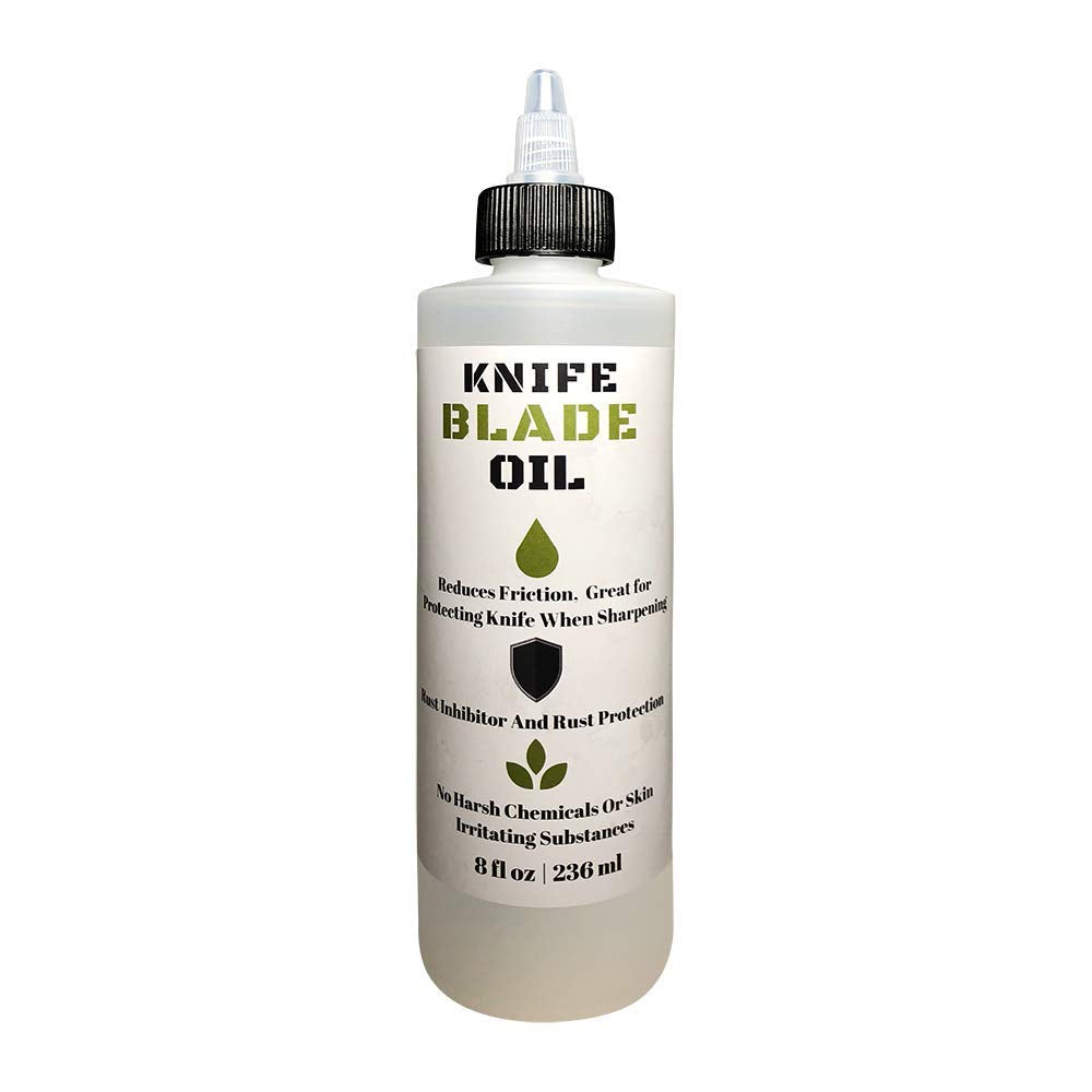 UniKitchen knife oil bottle protects carbon steel blades and guards against rust.