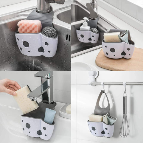 UNIKON sink caddy hanging in kitchen keeps utensils organized and within reach