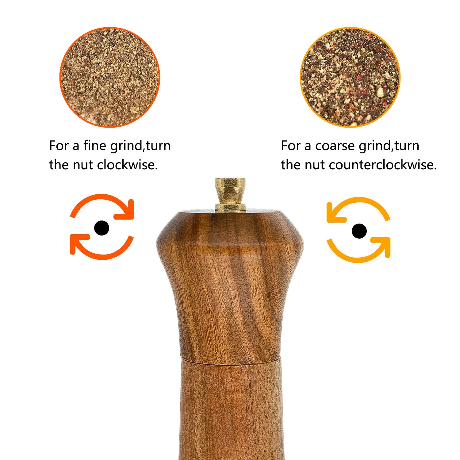 UNIOVC pepper grinder on dining table beside dishes, ready to season.