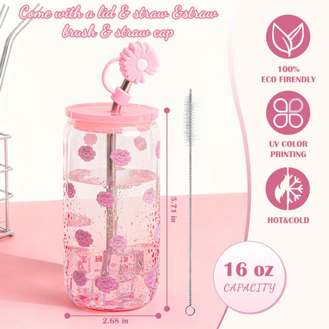 Unipinkart daisy straw cap adds charming detail to drinks.