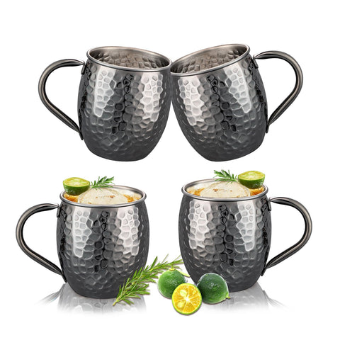 UNISWEET Moscow Mule Mugs Set of 4 with hammered copper finish for stylish entertaining.