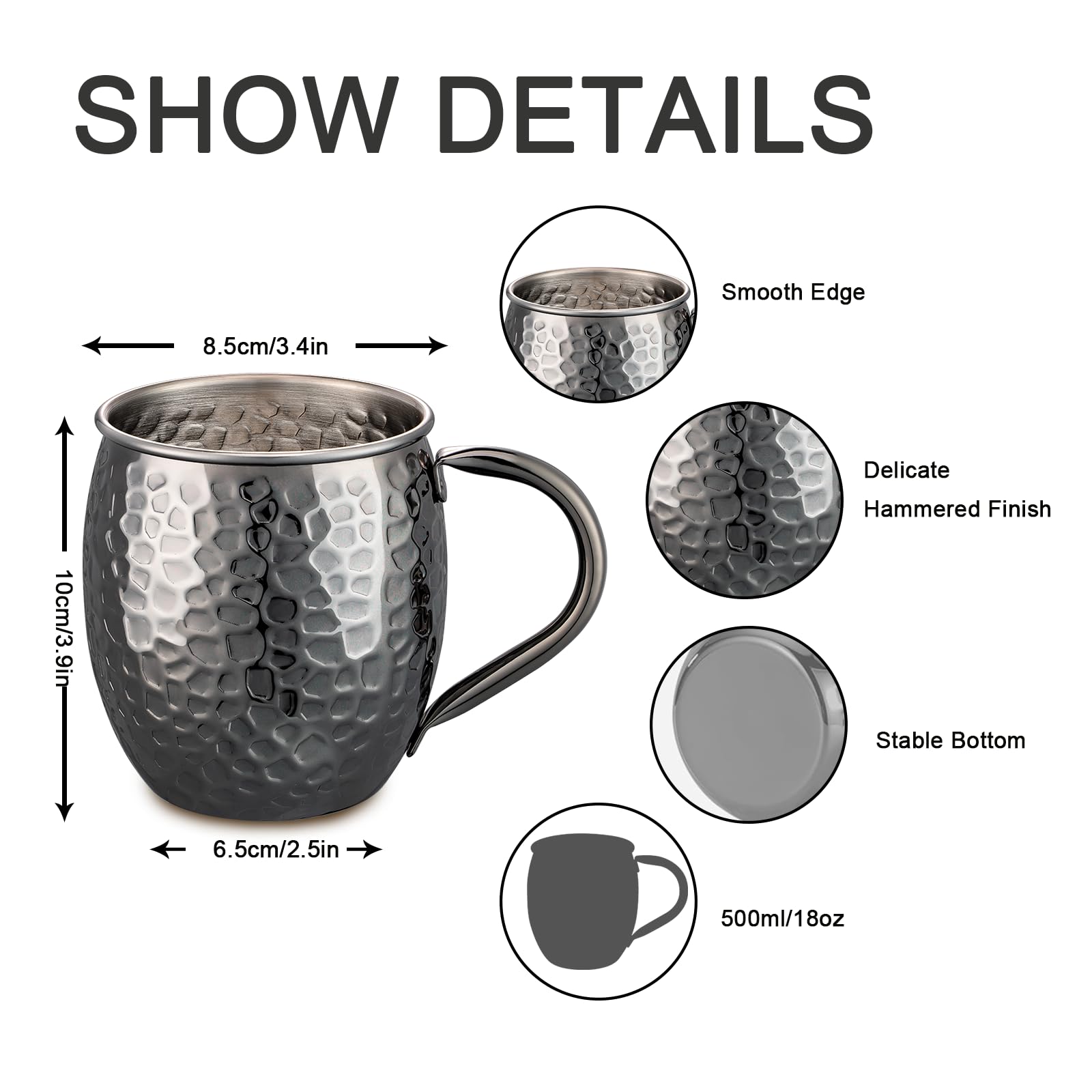 UNISWEET mug interior with stainless steel lining for safe, odor-free beverages.