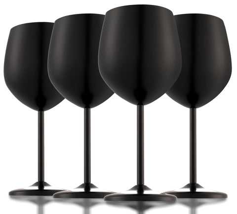 UNISWEET outdoor and poolside friendly steel wine glasses for travel