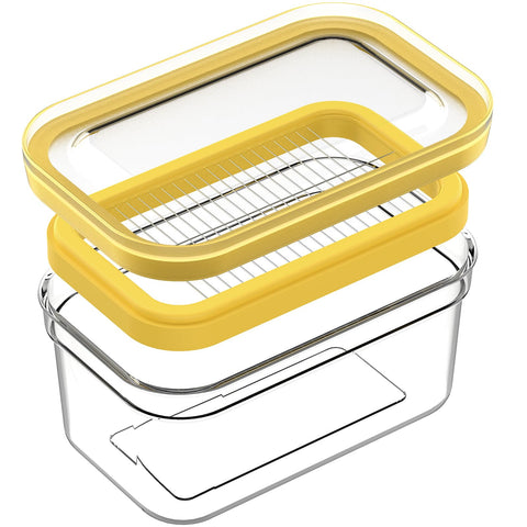 UNIVIVO butter dish lid closeup with airtight seal for freshness