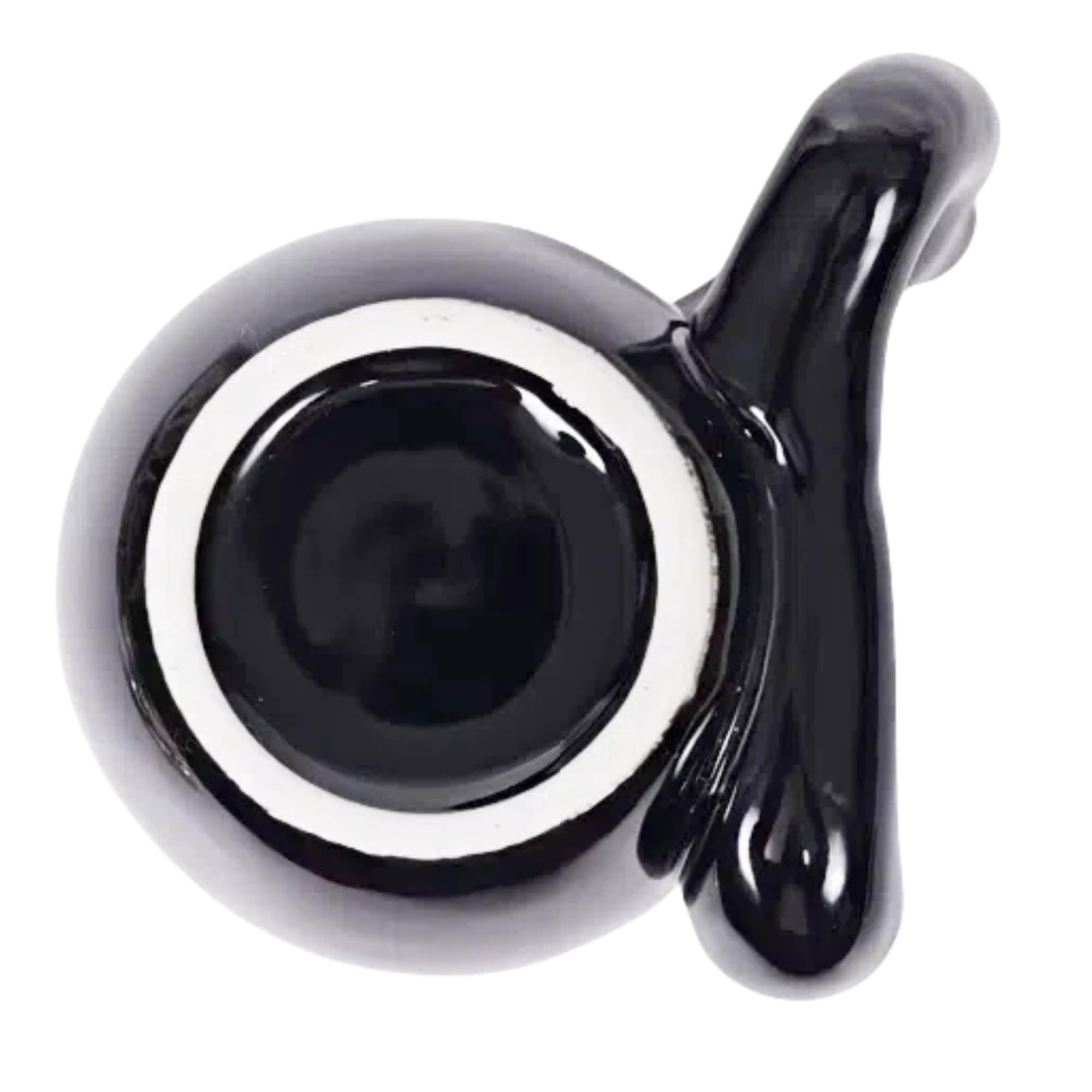 unkzyzn Wake and Bake mug's anti-tip base keeps it stable on desks in black.