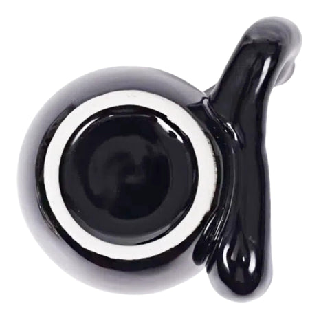 unkzyzn Wake and Bake mug's anti-tip base keeps it stable on desks in black.