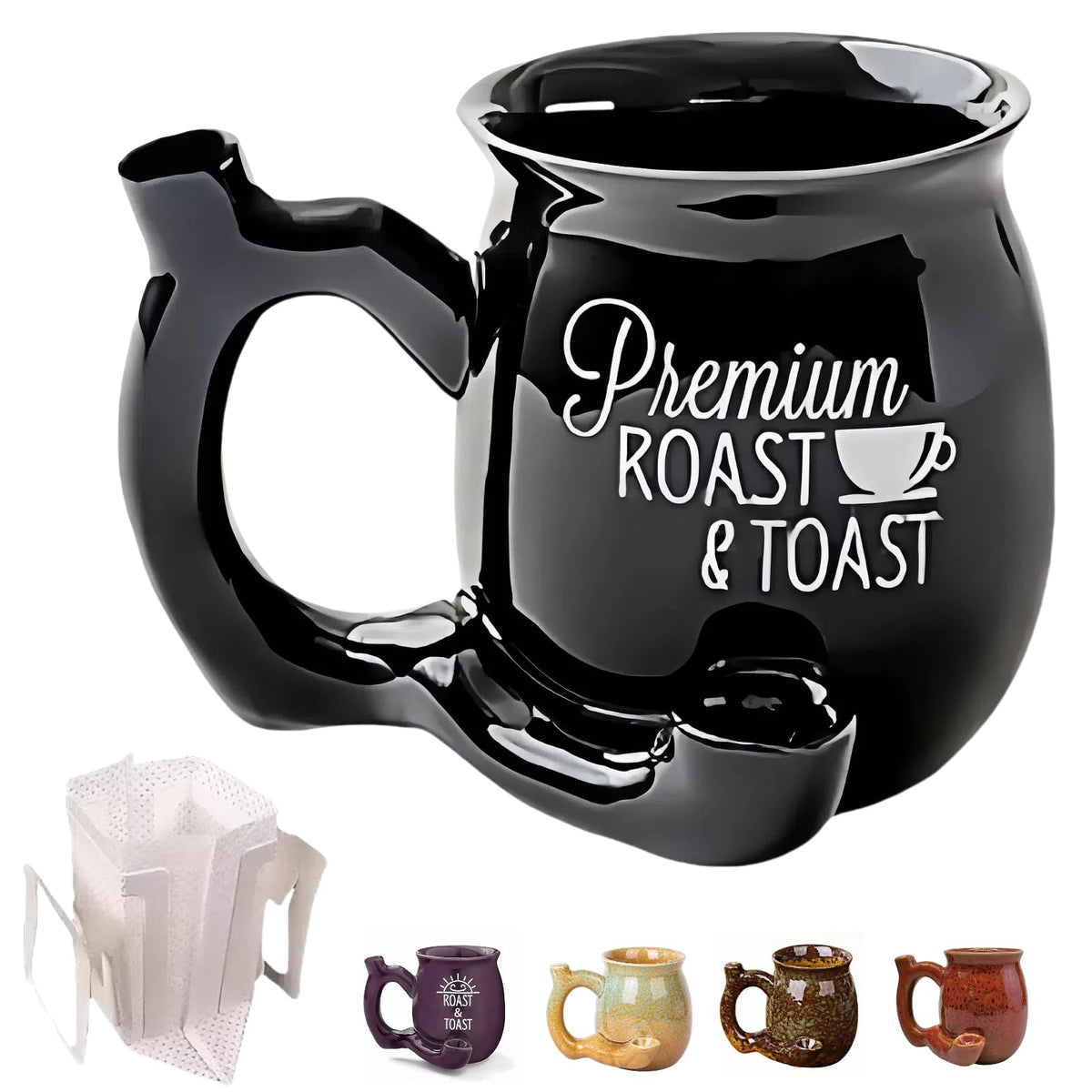 unkzyzn Wake and Bake mug shows a black coffee pot shape for stylish daily coffee.