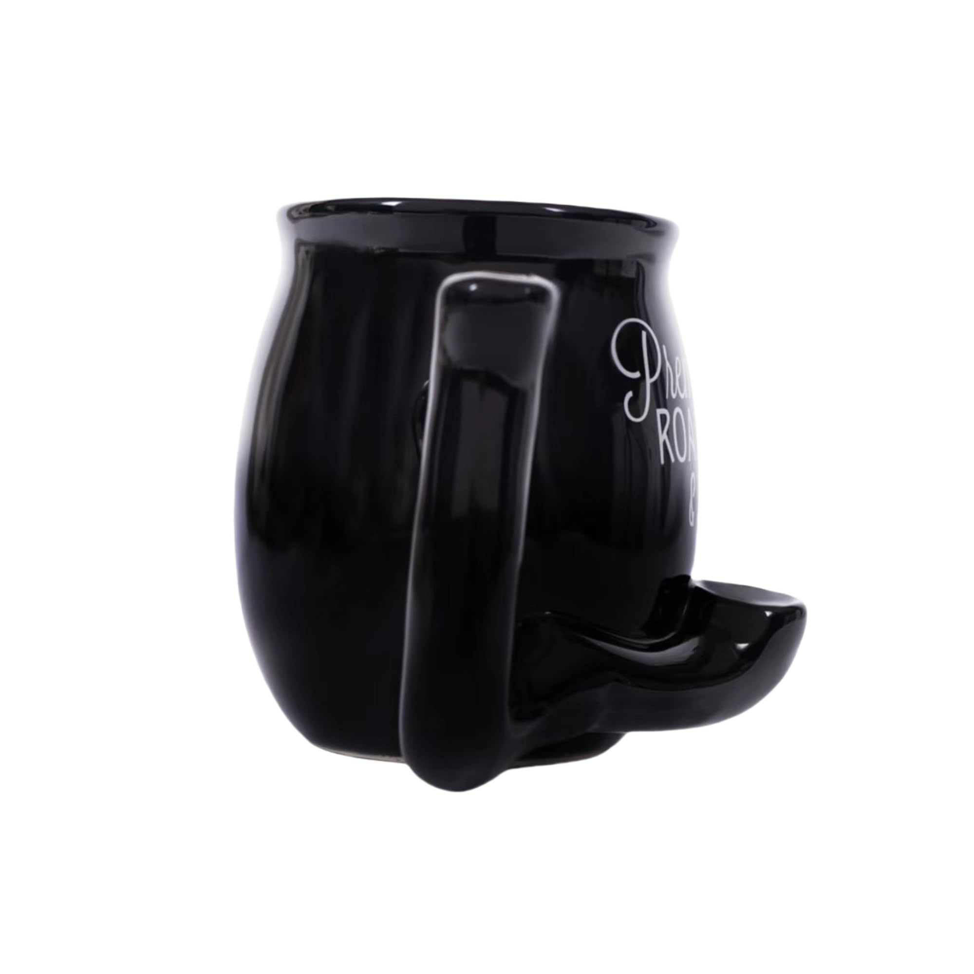 unkzyzn Wake and Bake mug highlighting ergonomic black handle for secure grip.