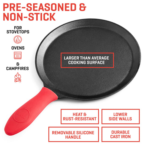 Uno Casa comal pan 10-5-inch in use for quick cooking