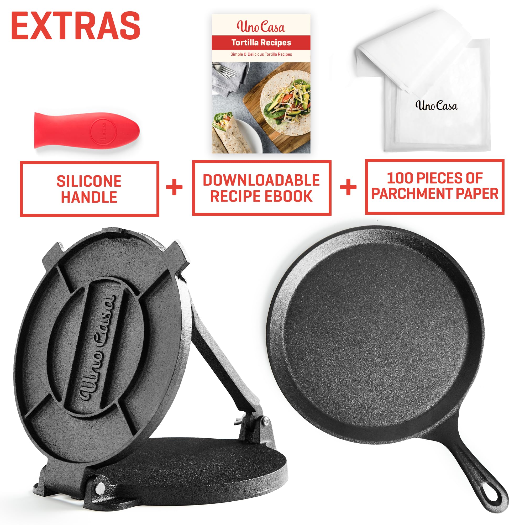 Uno Casa pre-seasoned iron with non-stick performance and easy cleanup