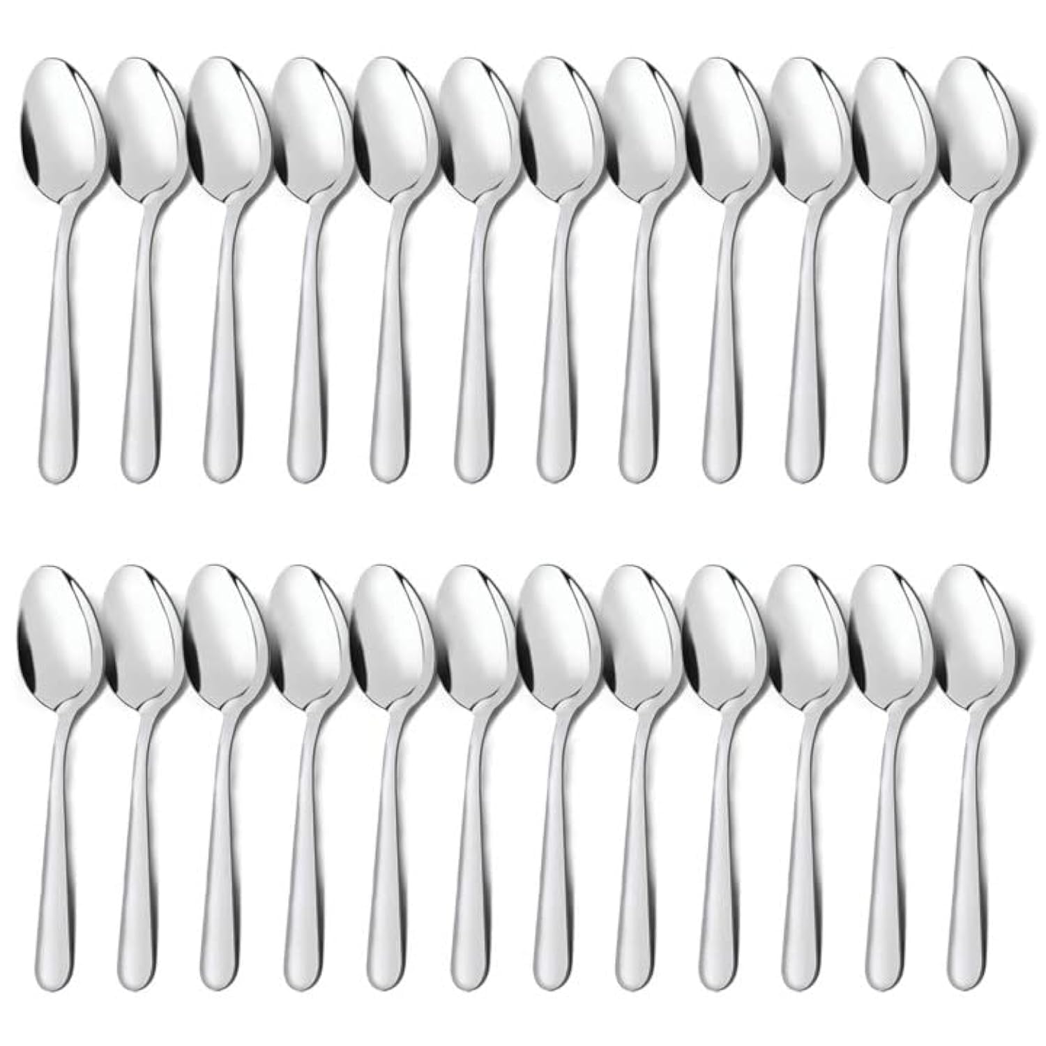 Unokit 24-piece tea spoons set close-up mirror polish for everyday dining
