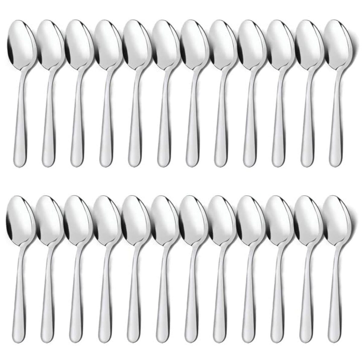 Unokit 24-piece tea spoons set close-up mirror polish for everyday dining