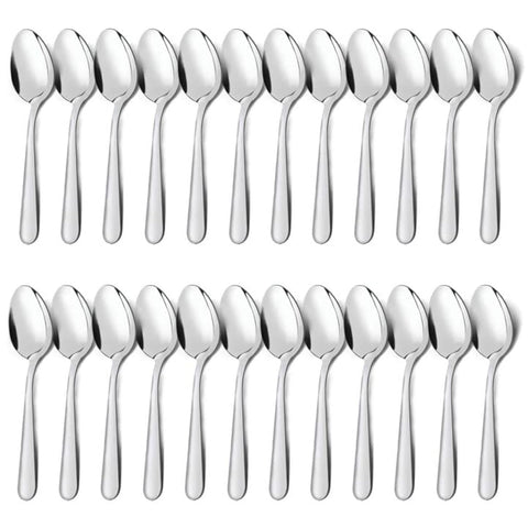 Unokit 24-piece tea spoons set close-up mirror polish for everyday dining