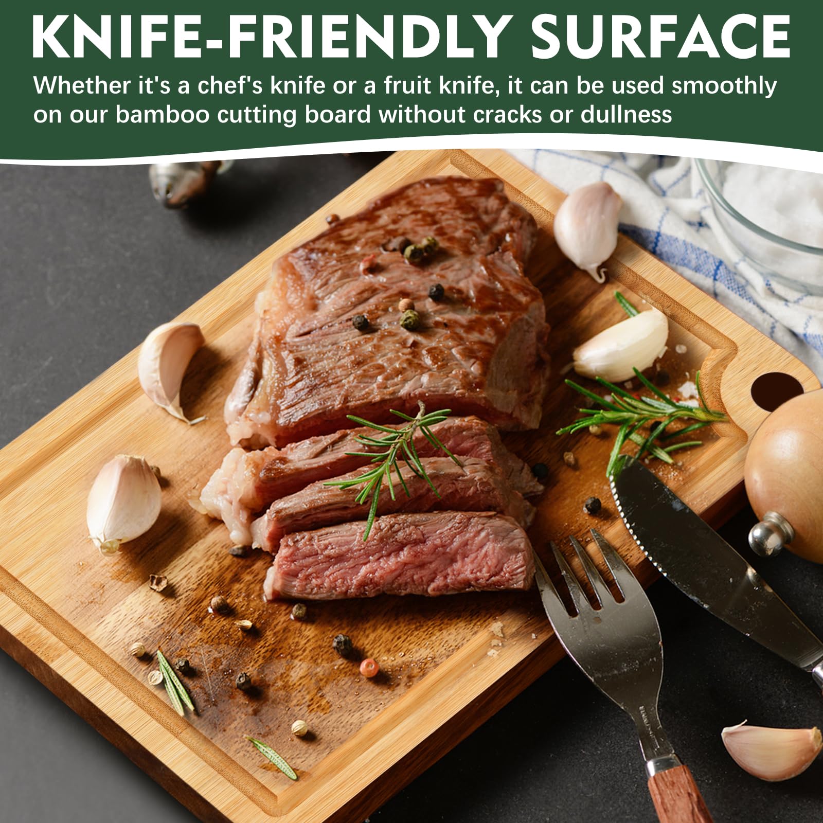 Unokit bamboo cutting board small ideal as a charcuterie board