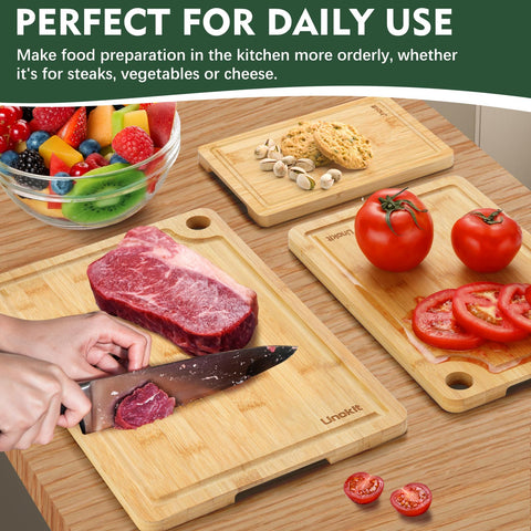 Unokit cutting board finishes with smooth craftsmanship and non-porous surface