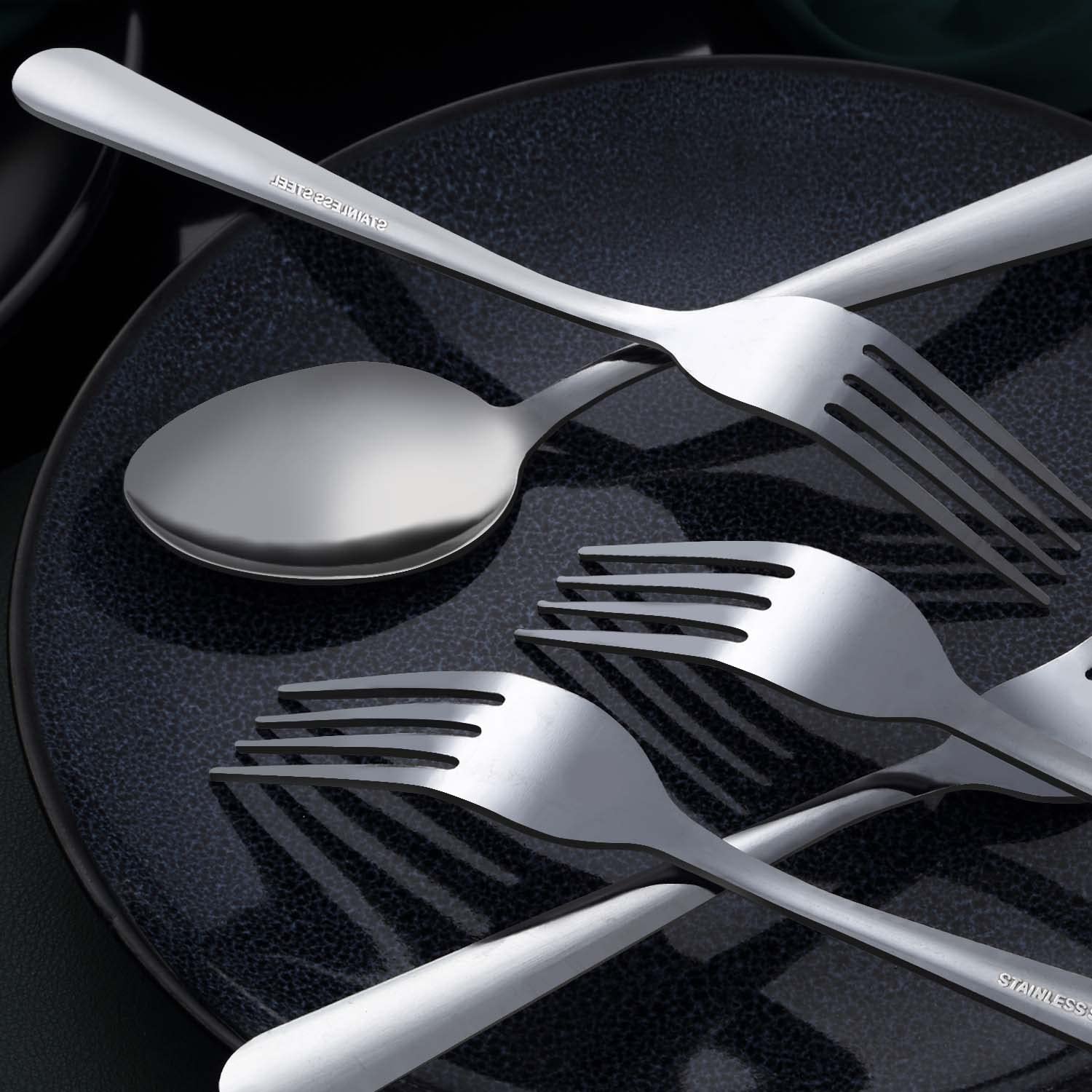 Unokit classic design dinner forks blend with existing flatware.