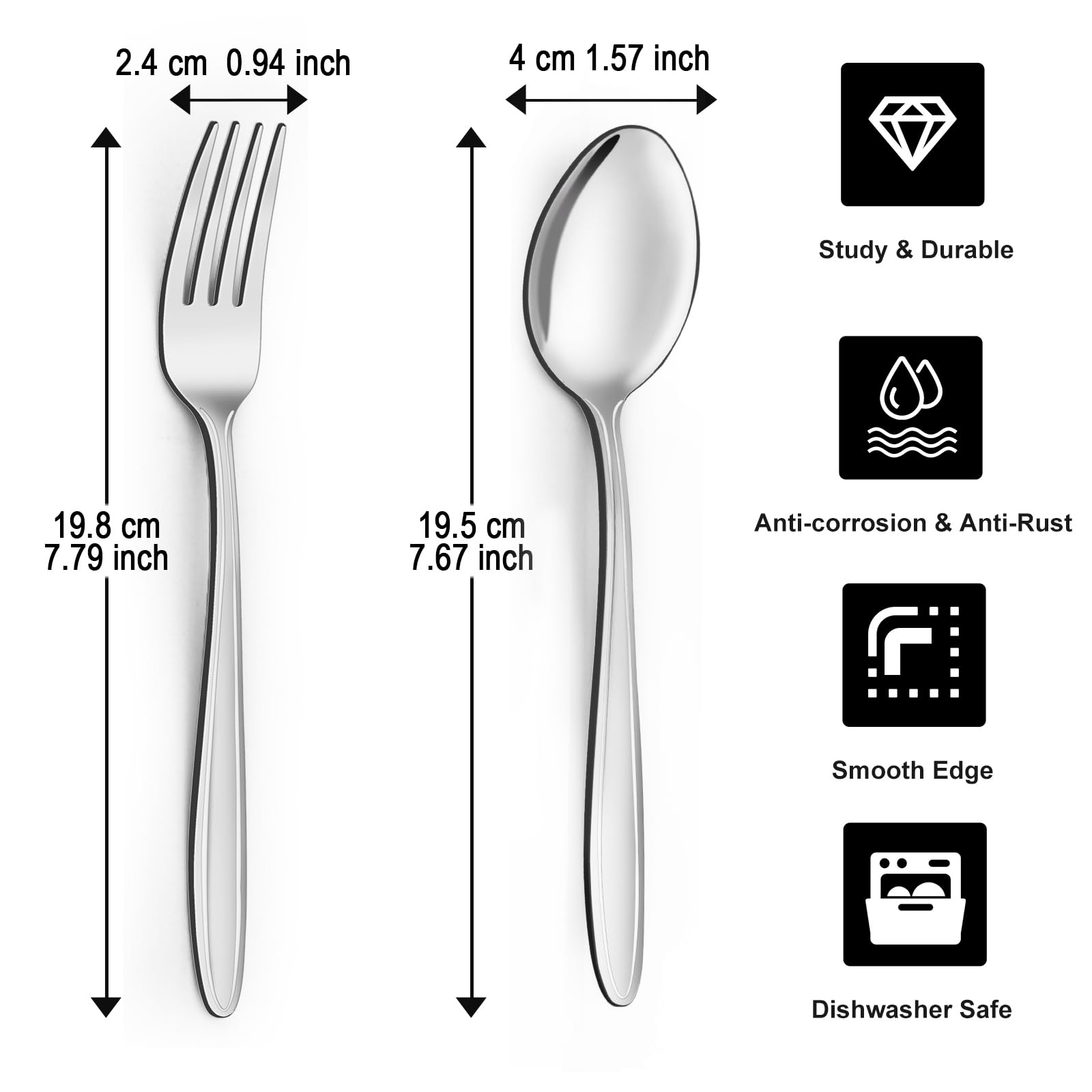 Unokit mirror-polished silverware gleams on tables and cleans easily.