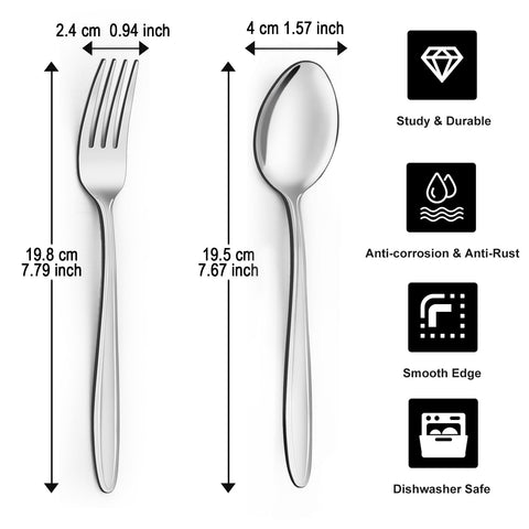 Unokit mirror-polished silverware gleams on tables and cleans easily.