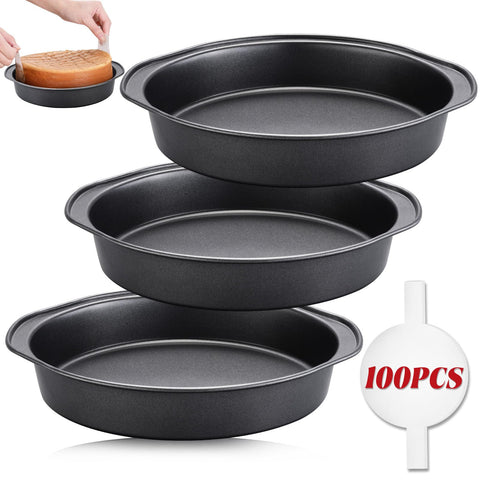 Unokit round cake pan set of 3 for even baking and consistent results