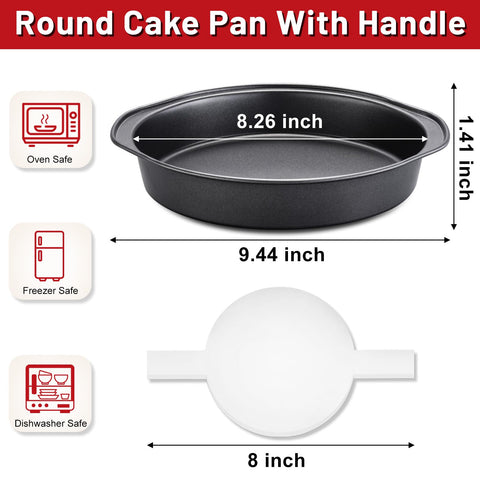 Unokit round cake pan with ergonomic handle ensures safe, steady removal