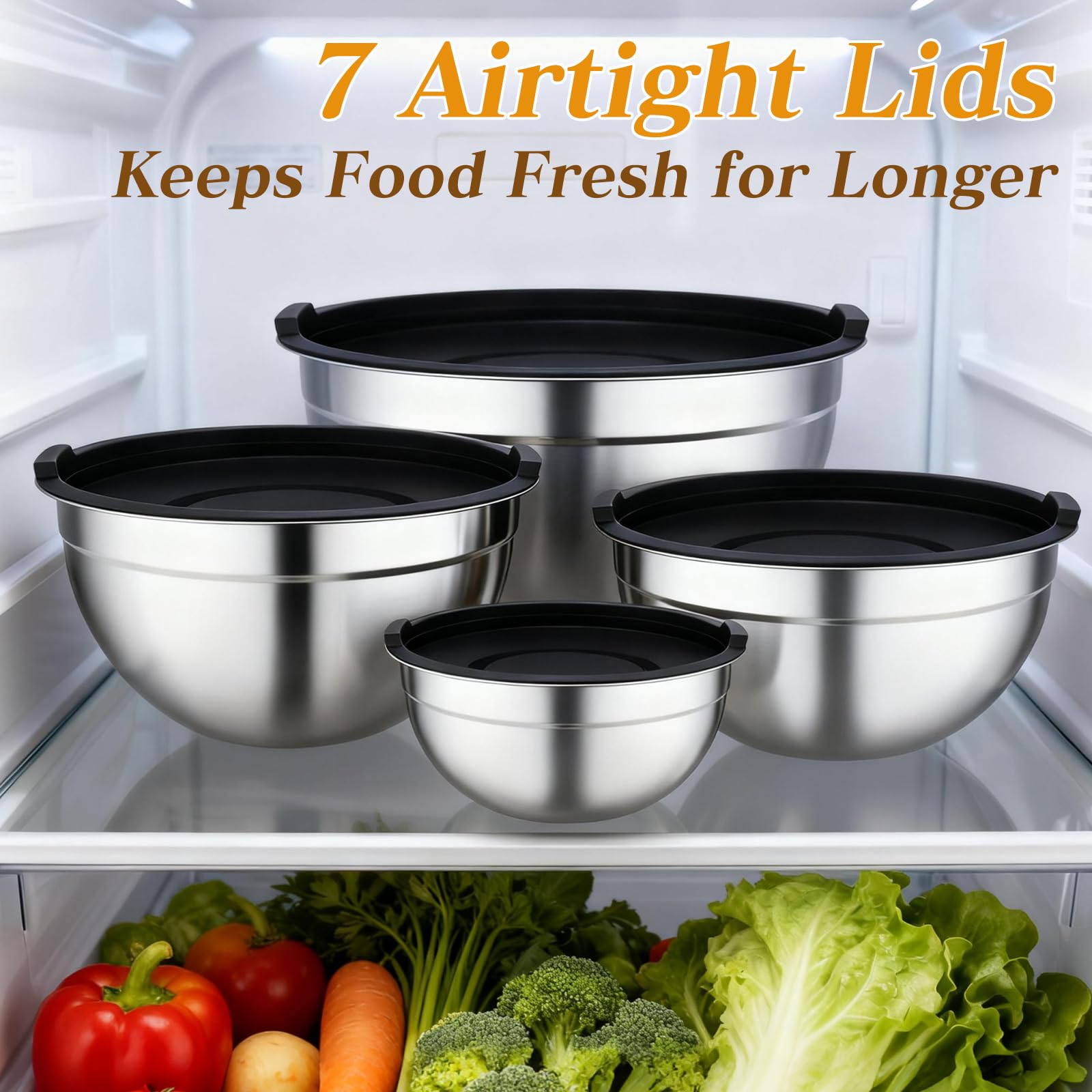 Unokit rust-resistant stainless steel bowls resist dents and are easy to wipe clean.