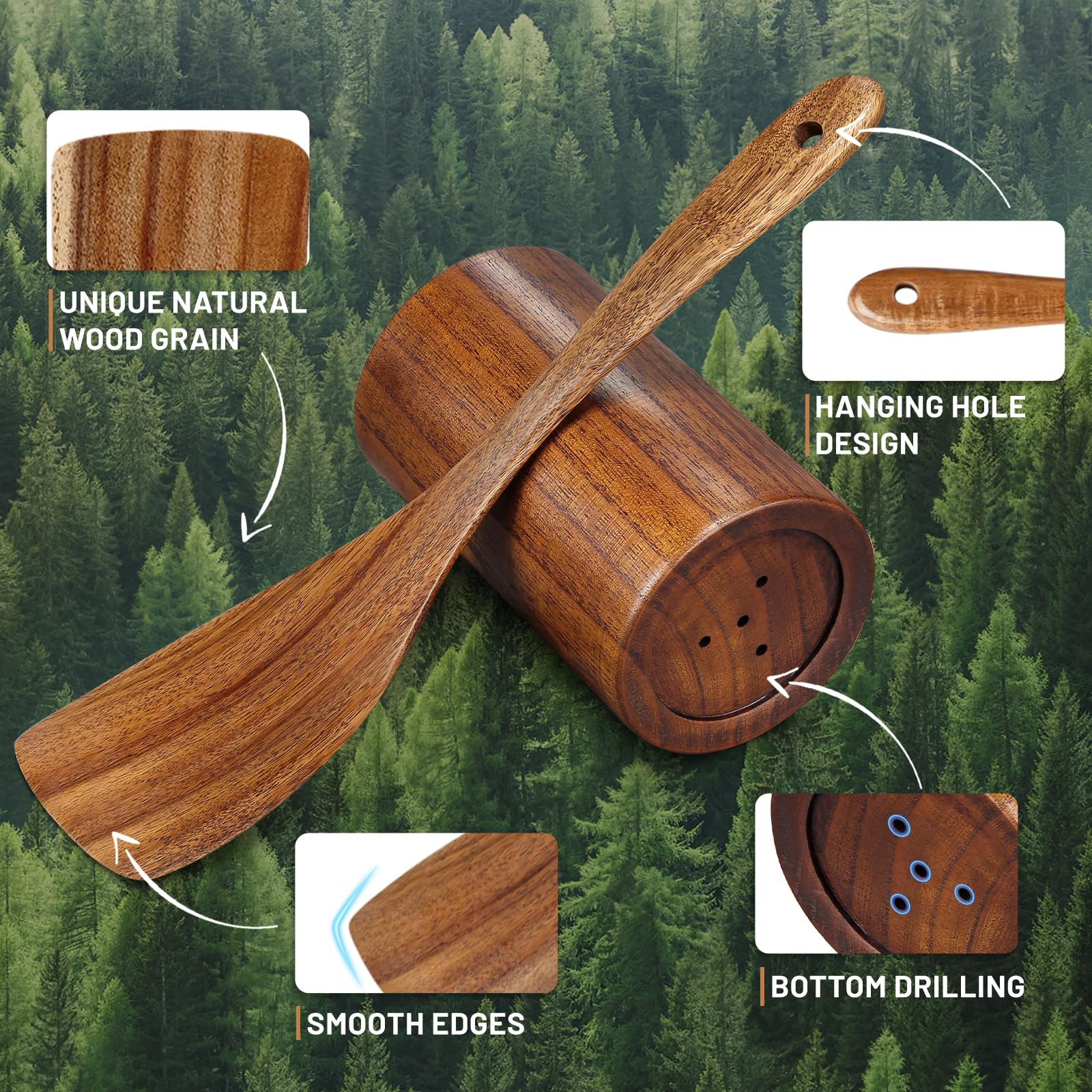 Unokit teak spatula and turner designed for non-stick pans