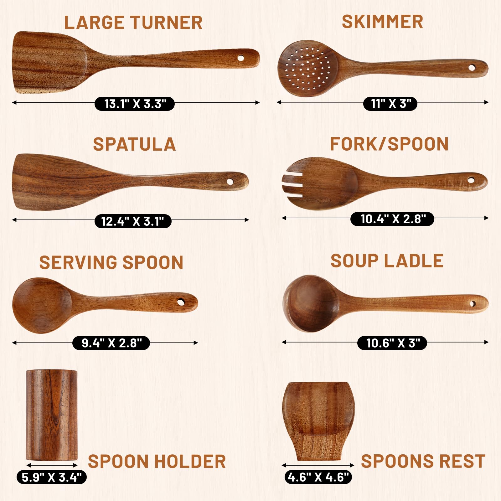 Unokit teak spoons and forks ready for daily cooking