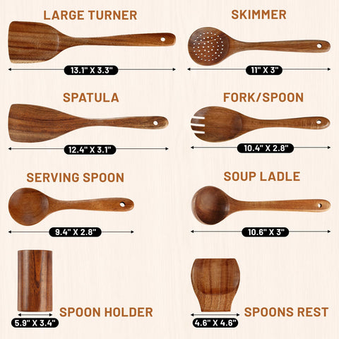 Unokit teak spoons and forks ready for daily cooking