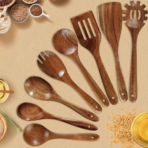 Unokit teak wooden soup ladle with balanced scoop for soups