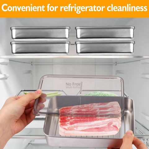 UNVSTIAR 12x8 inch container fits in most refrigerators.