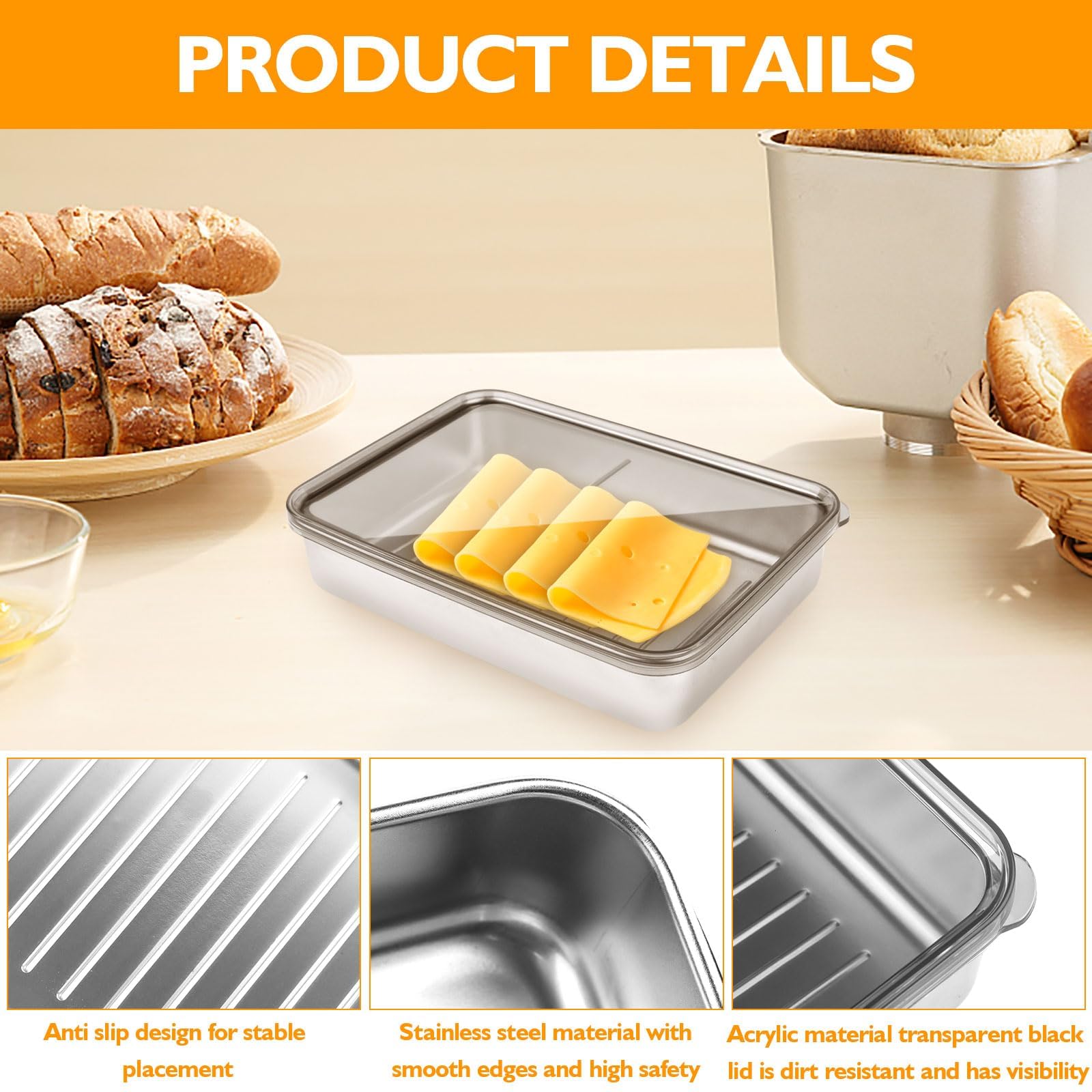 UNVSTIAR bacon container with clear lid lets you spot portions quickly.