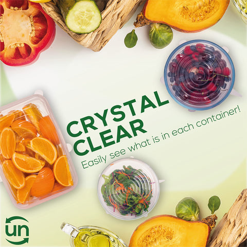 Unwasted silicone lids kitchen storage set promotes reuse and organization.