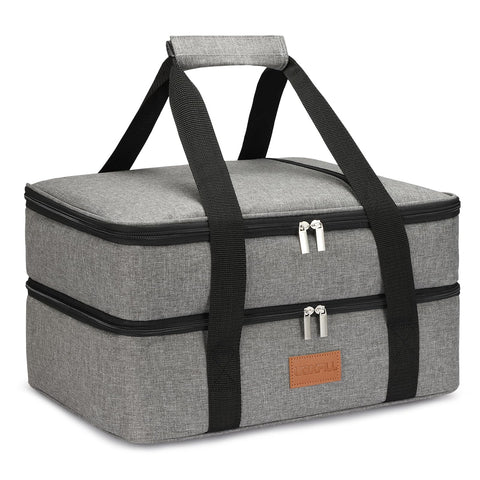 Uoxfill insulated lunch bag with dual compartments ideal for hot or cold meals.