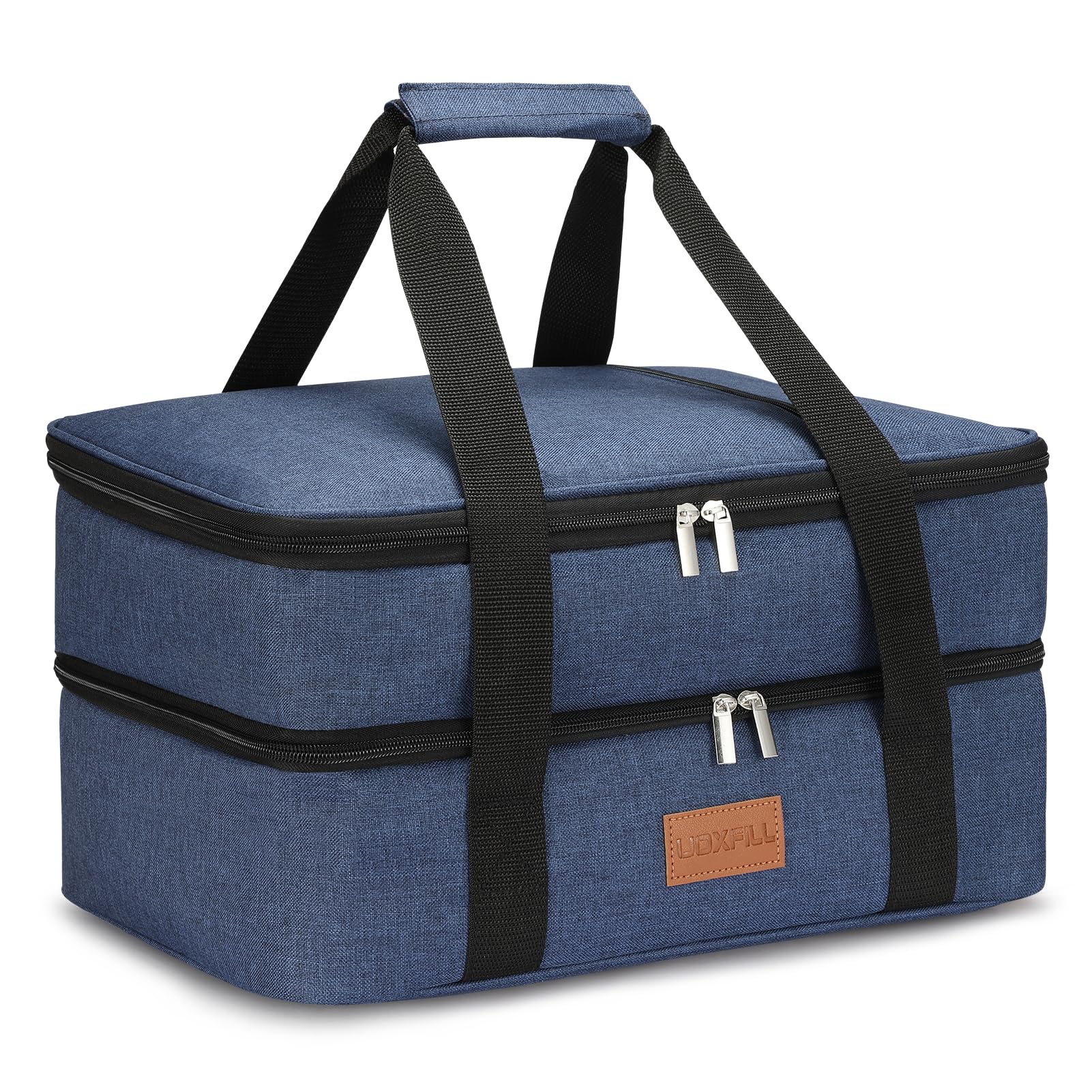 Uoxfill lunch bag exterior shows room for two 9x13 pans.