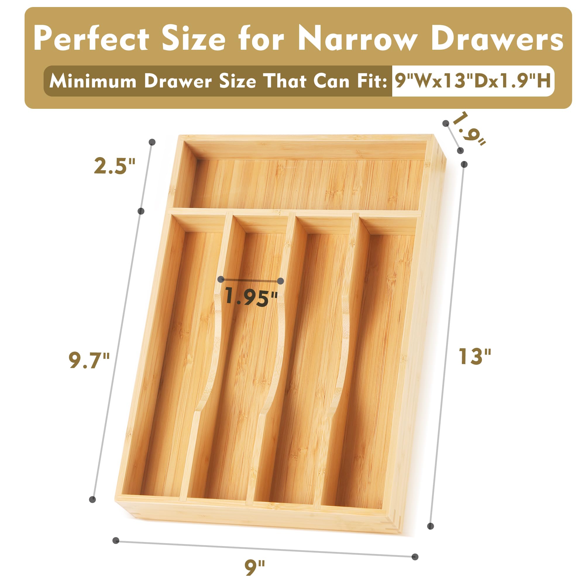 Upassion bamboo close-up showing durable grain and five compartments