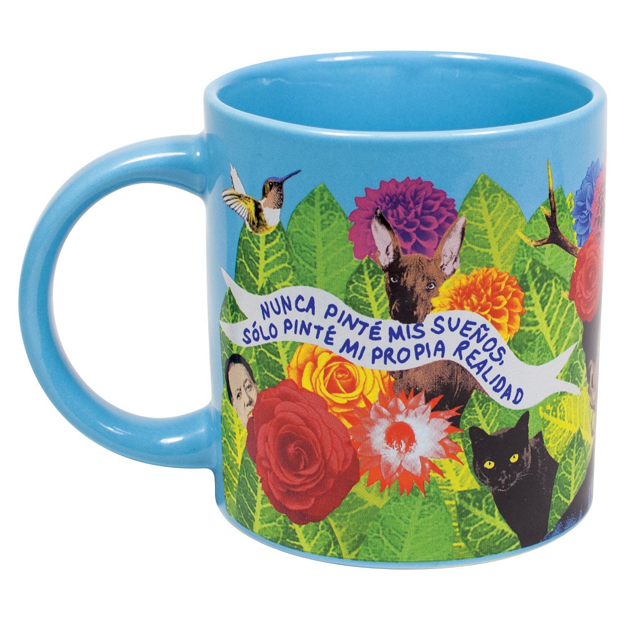 Microwave and dishwasher safe Frida Kahlo Dreams Mug for everyday use.