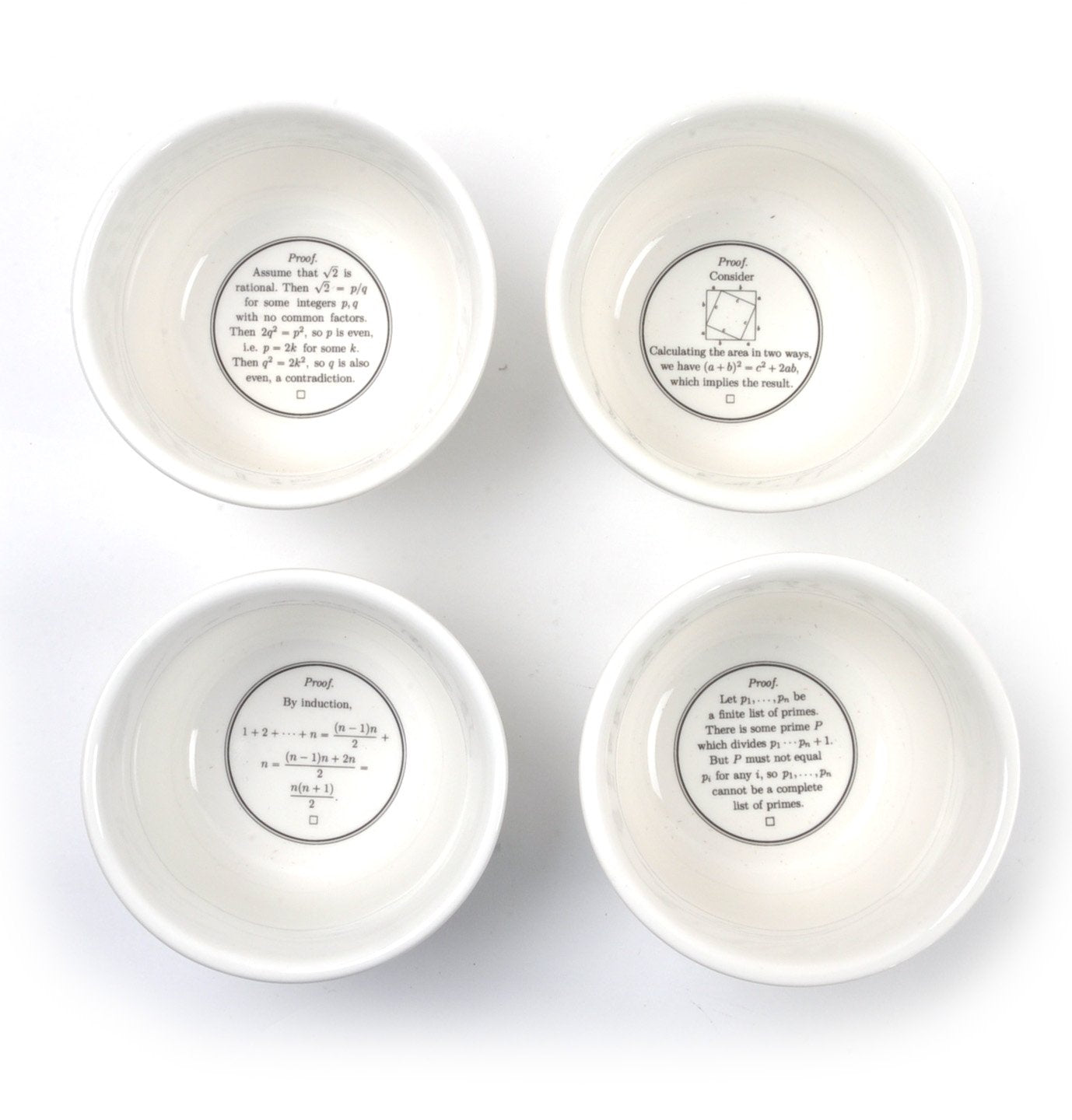 The Unemployed Philosophers Guild Pythagoras bowl with theorem visuals inspiring thoughtful dessert rituals