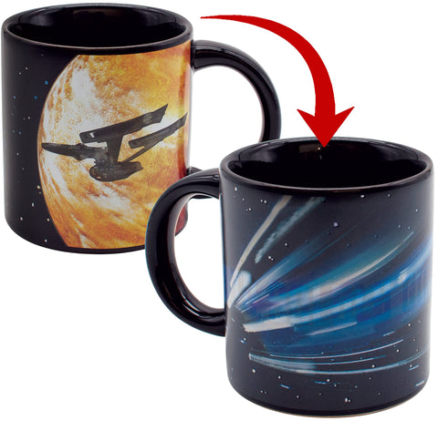 UPG Star Trek Warp Mug color-change when hot water is added.