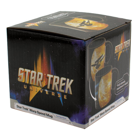 UPG Star Trek Warp Mug ships in colorful packaging.