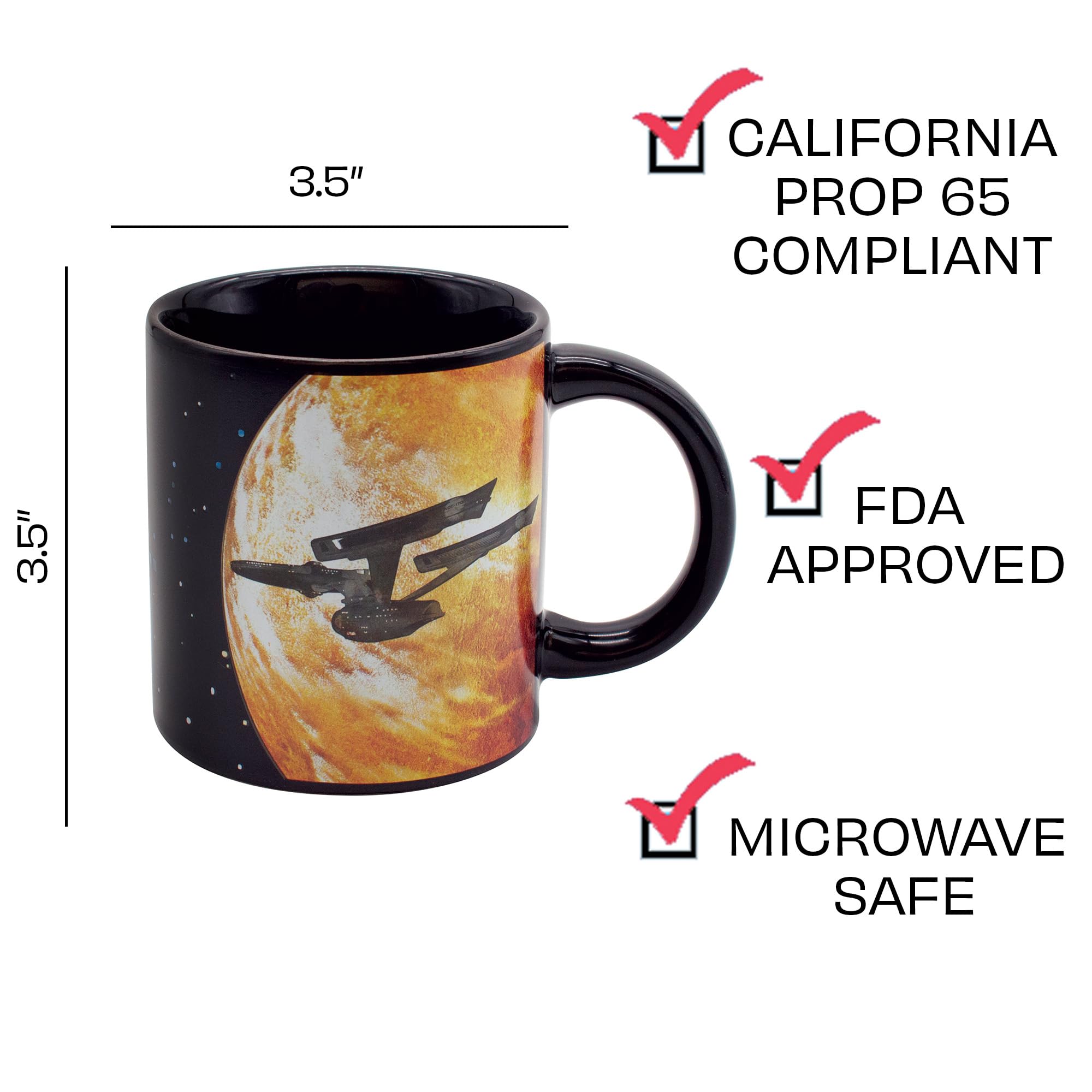 UPG Star Trek Warp Mug Enterprise warp-woosh appears while heating.