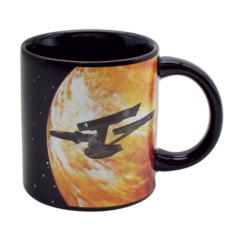 UPG Star Trek Warp Mug microwave-safe and hand-wash recommended.